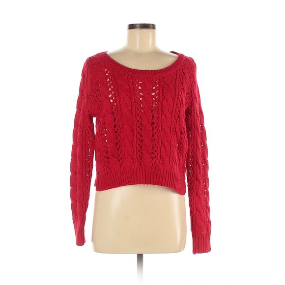 Hollister red cable knit sweater